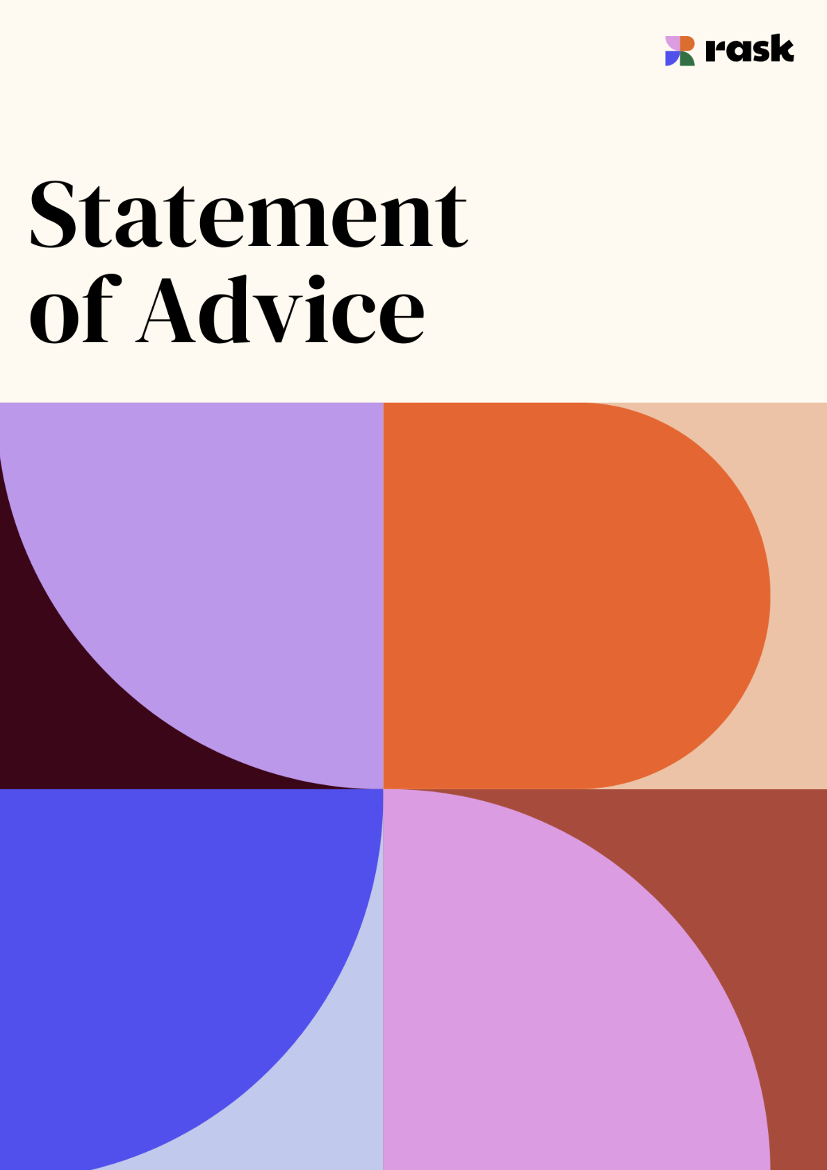 Example Rask Statement of Advice cover